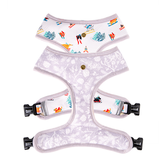 Pata Paw ski wonderland reversible dog harness