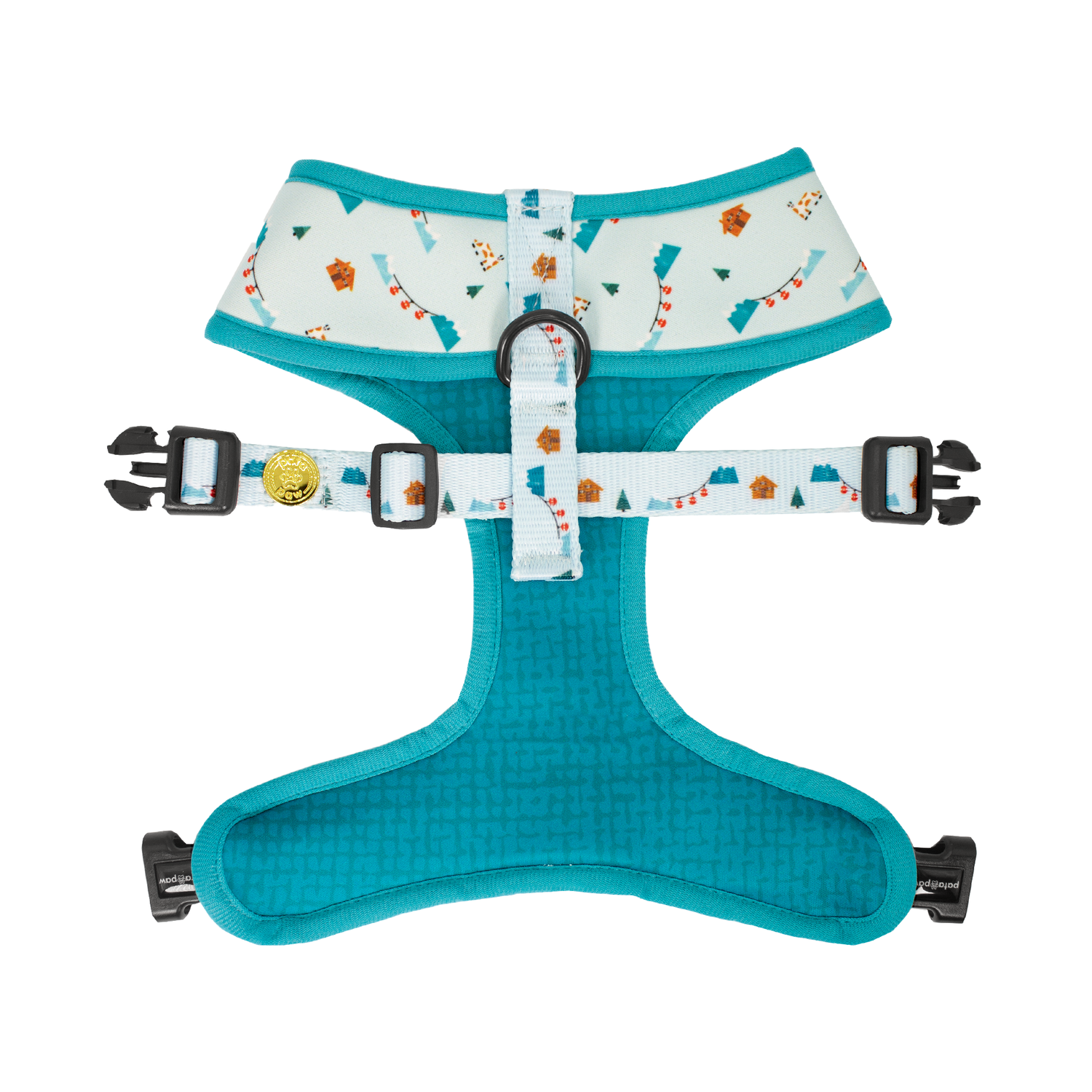 Pata Paw Les Alpes reversible harness showing its backside.