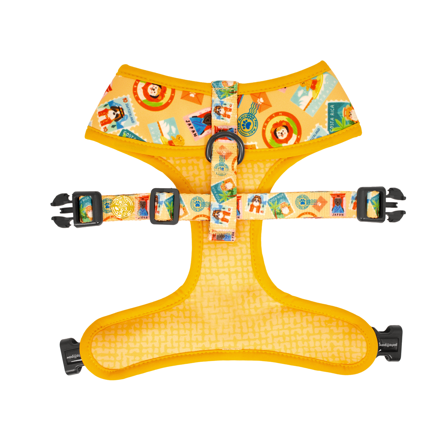 Pata Paw traveling pups reversible harness showing its backside.