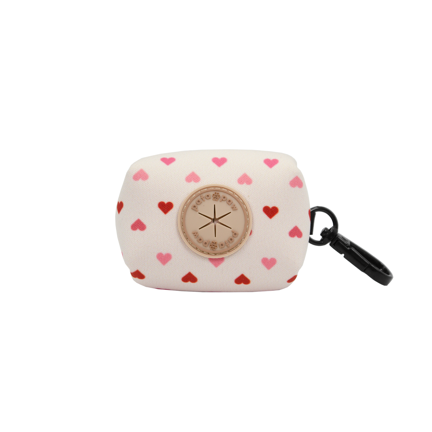 pata paw blush hearts poop bag holder