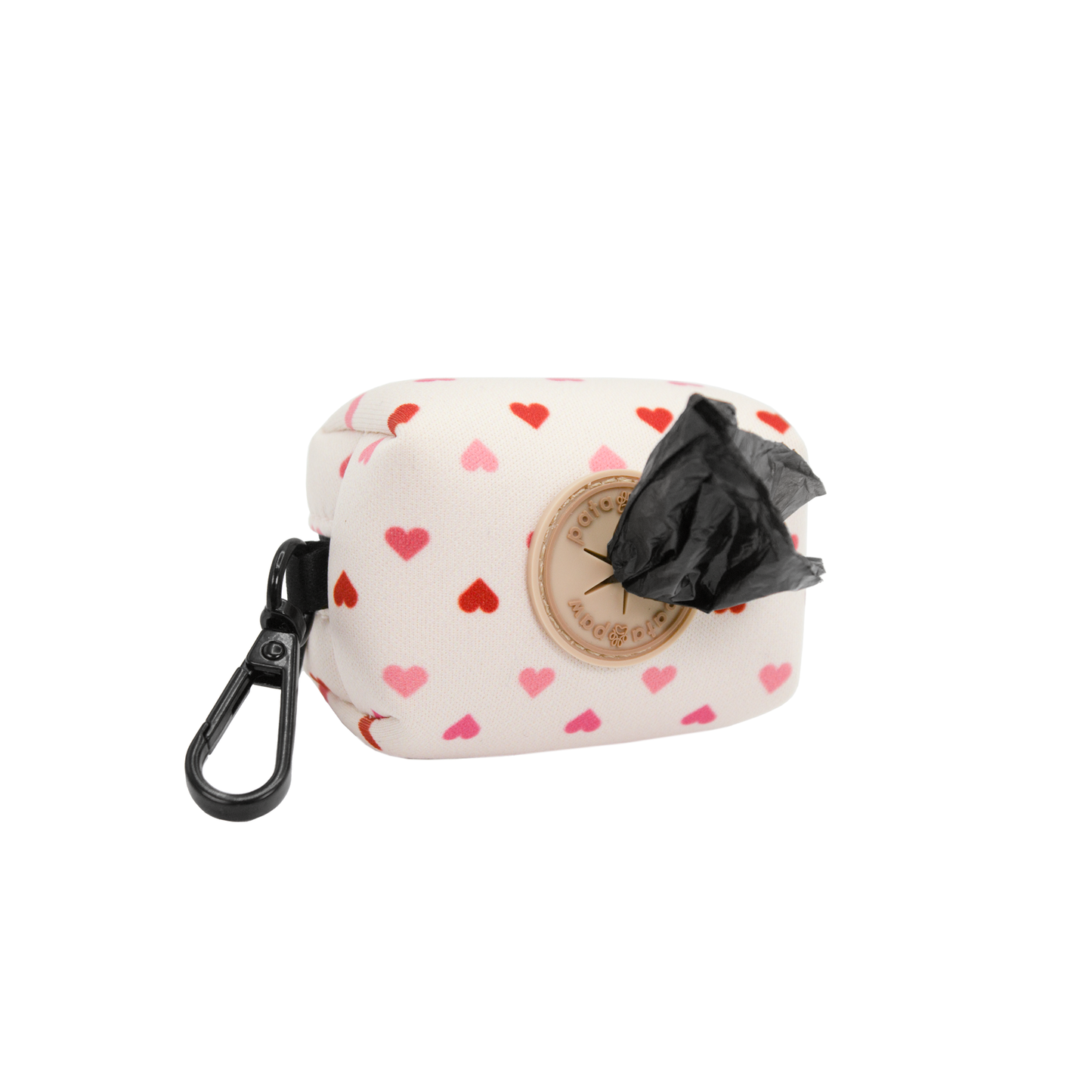 pata paw blush hearts poop bag holder