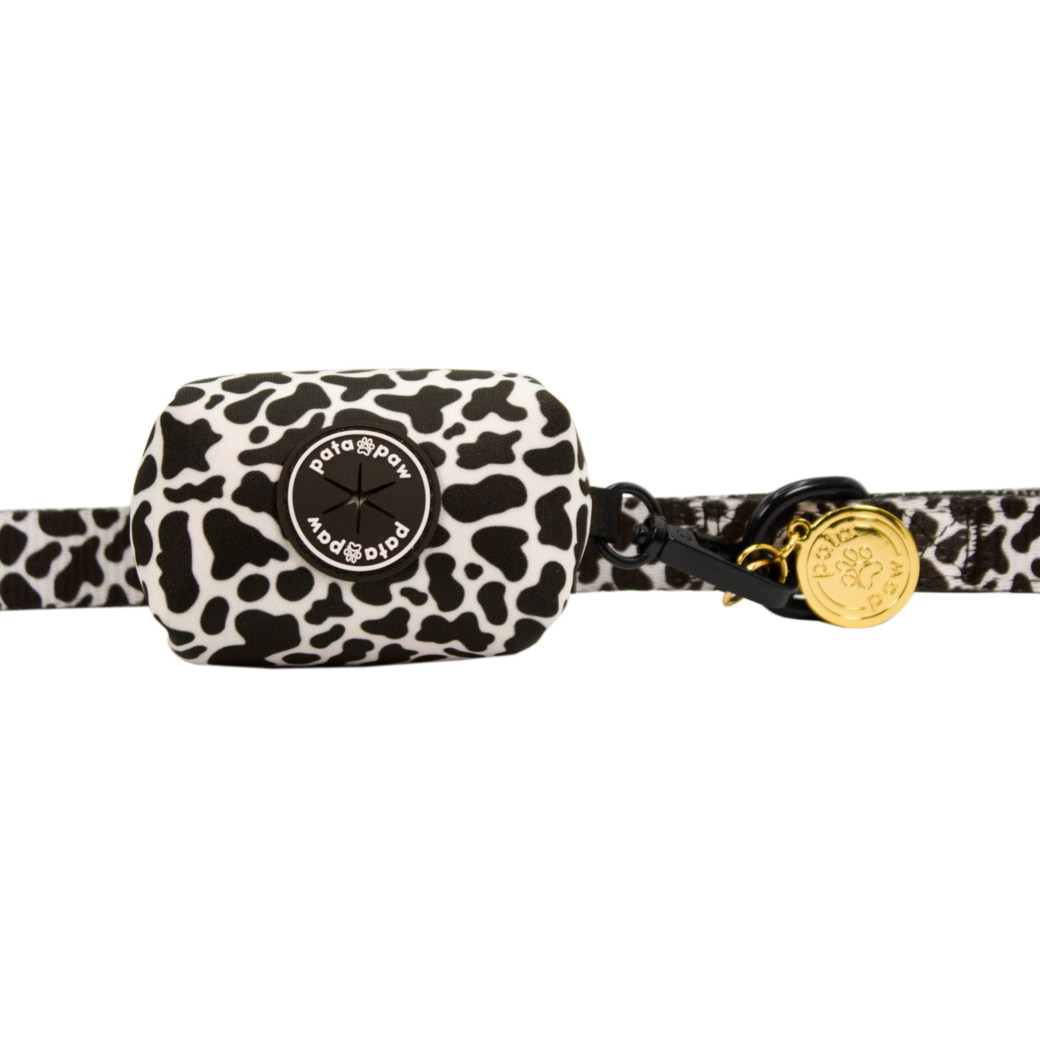 pata paw moo leash with poop bag holder