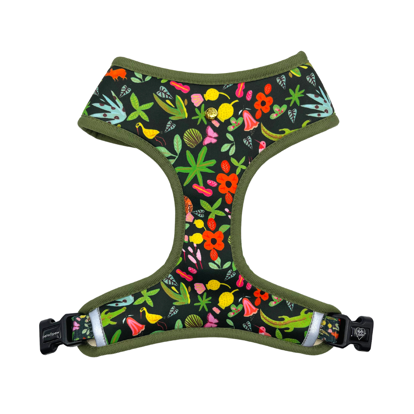 Pata Paw x Holalola reversible dog harness showing one side