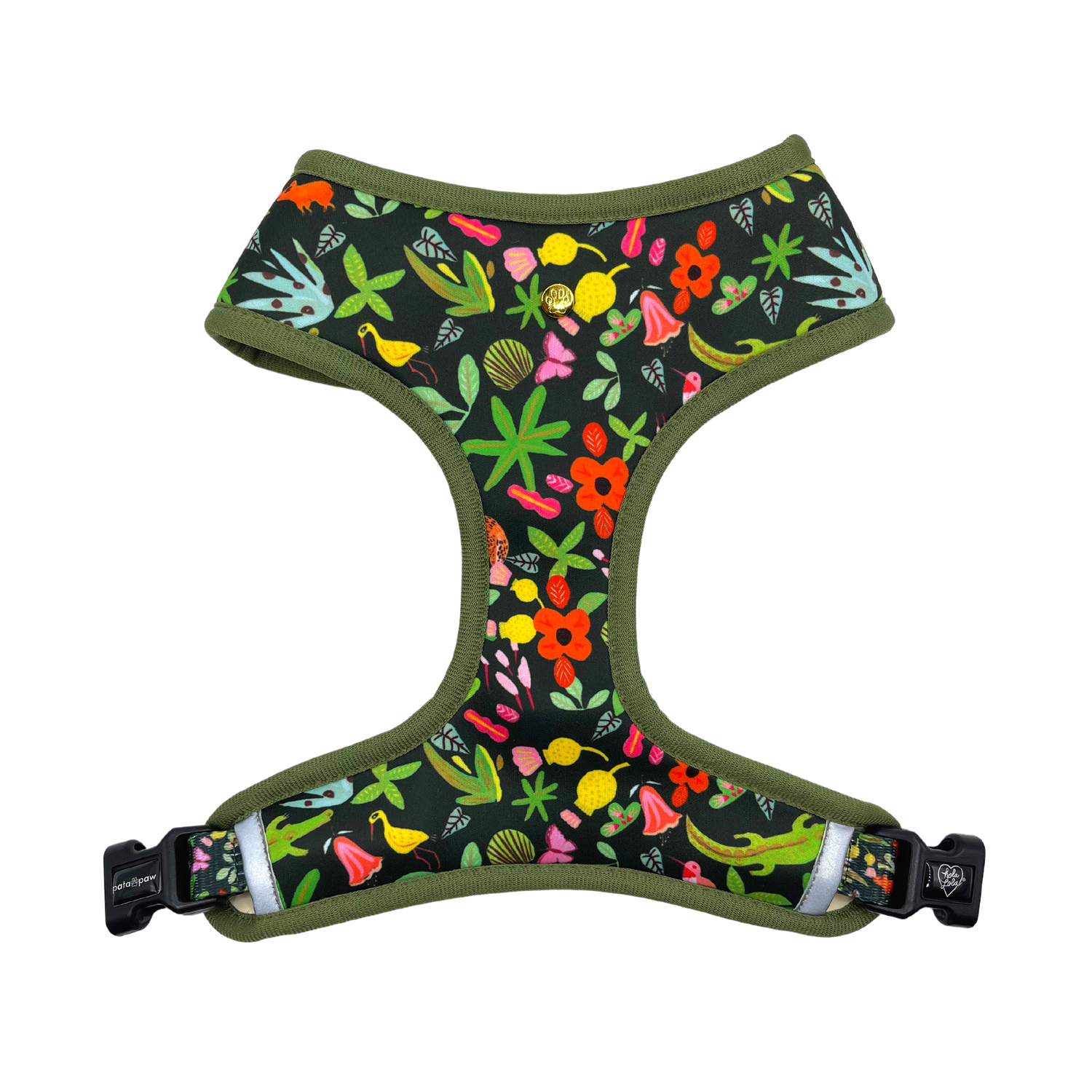 Pata Paw x Holalola reversible dog harness showing one side