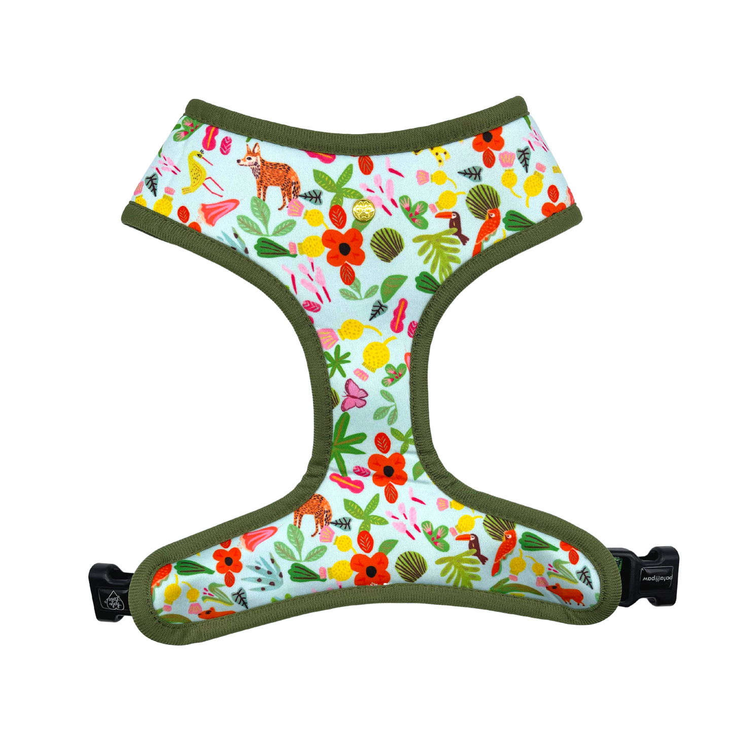 Pata Paw x Holalola reversible dog harness showing one sides