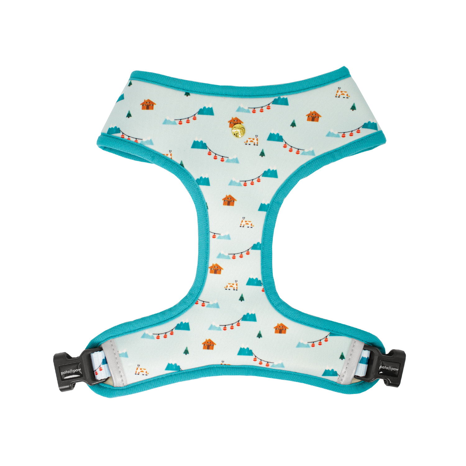 Pata Paw Les Alpes reversible harness showing its pattern.