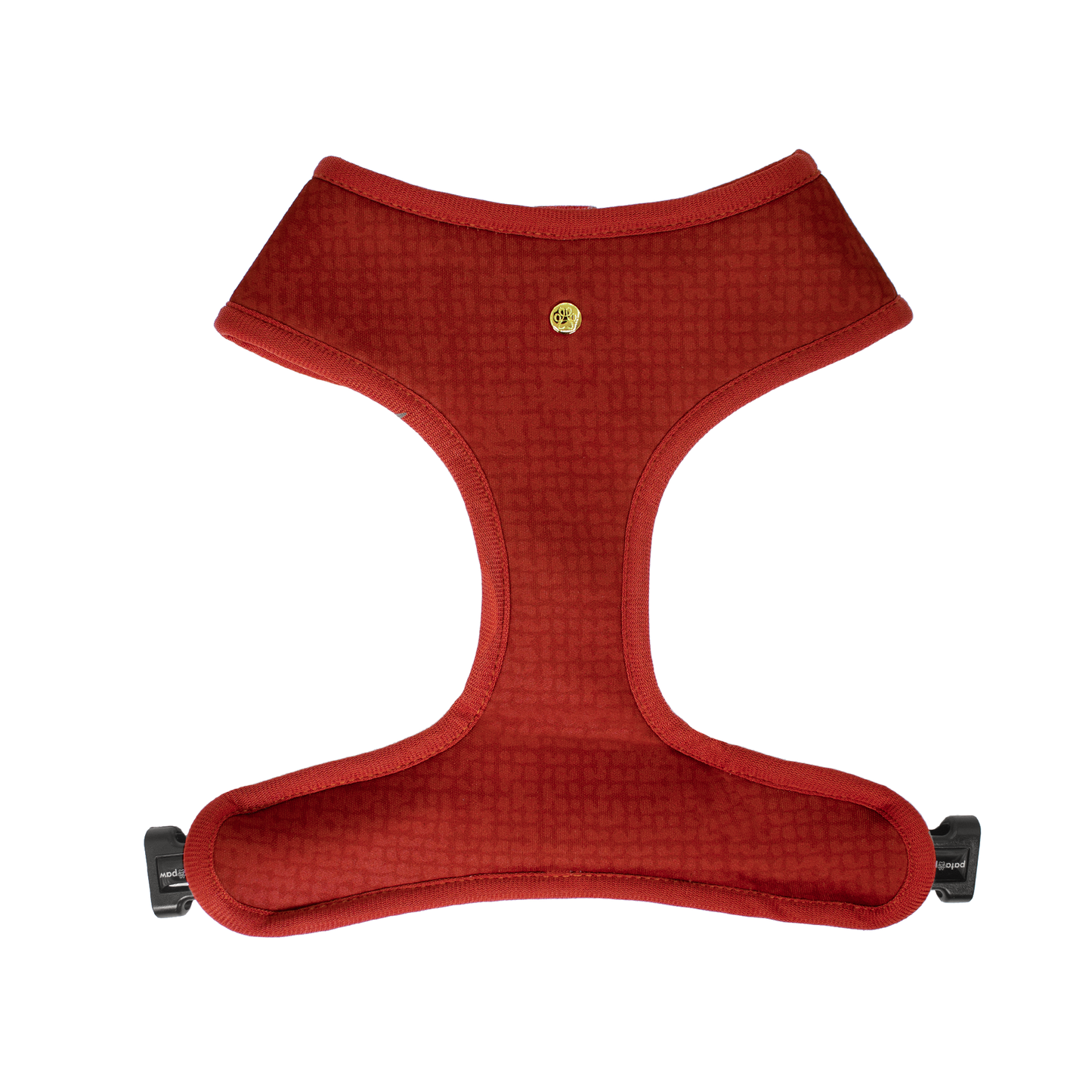 Pata Paw autumn crunch reversible harness showing a timeless and chic texture pattern in cherrywood.