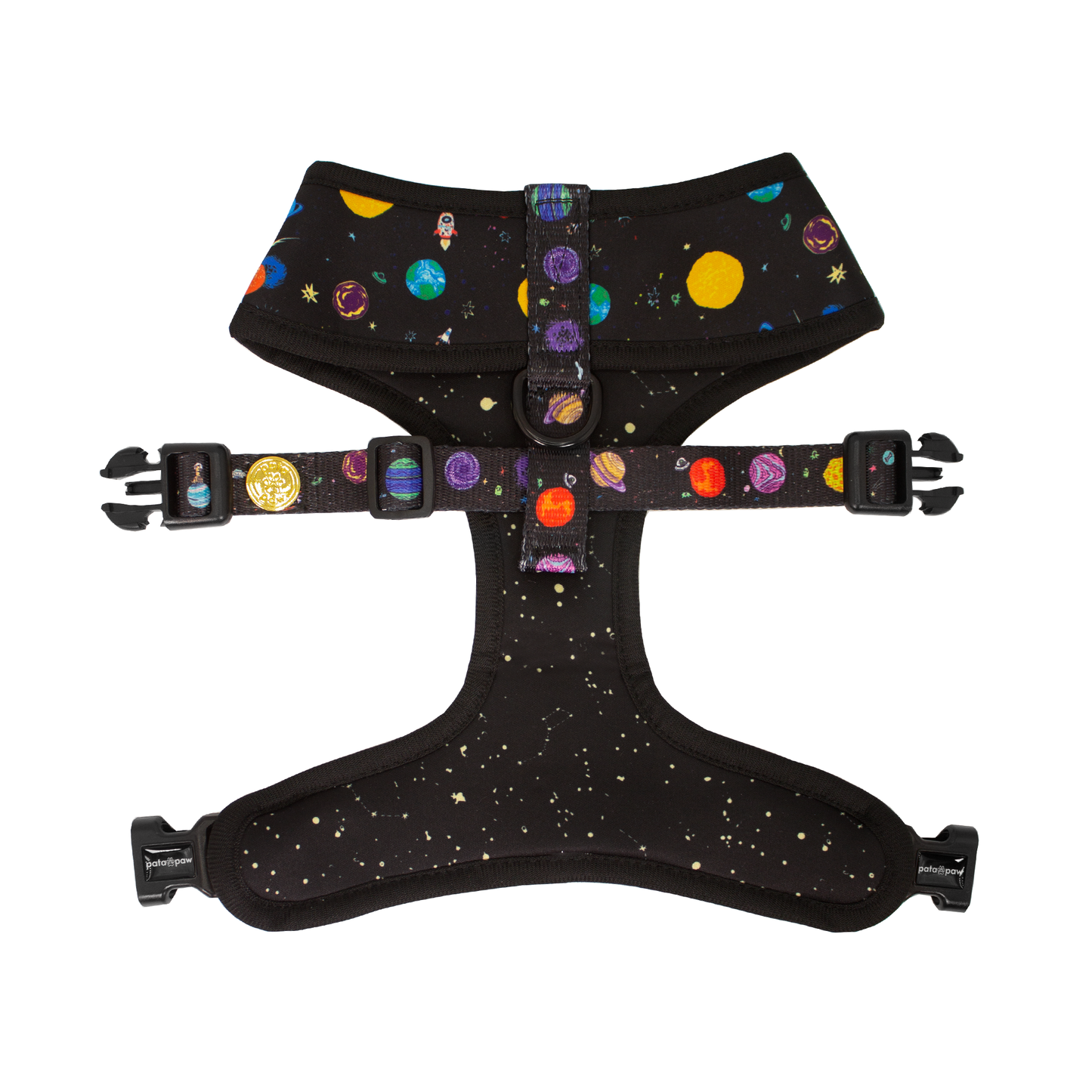 Pata Paw space explorer reversible harness showing back-side of harness.