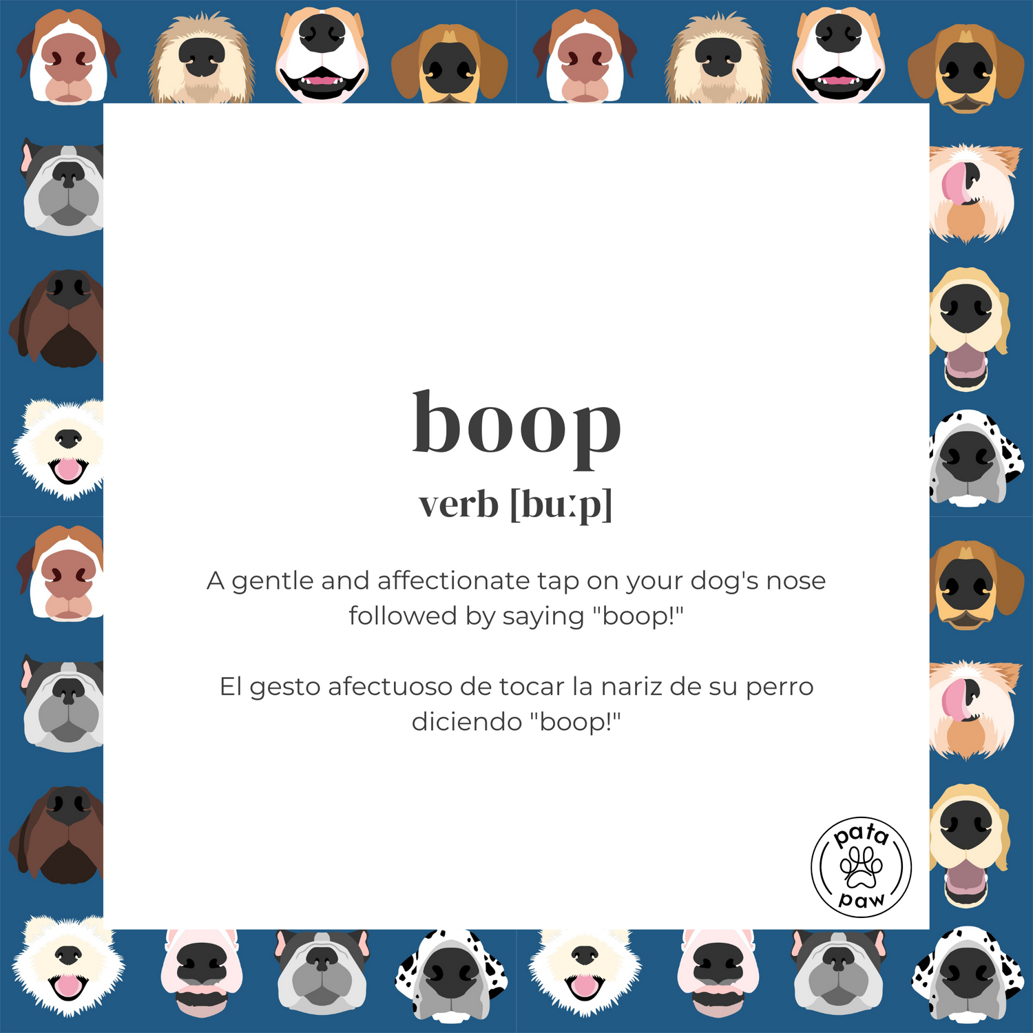 What is the meaning of "boop"? A gentle and affectionate tap on your dog's nose followed by saying "boop!"