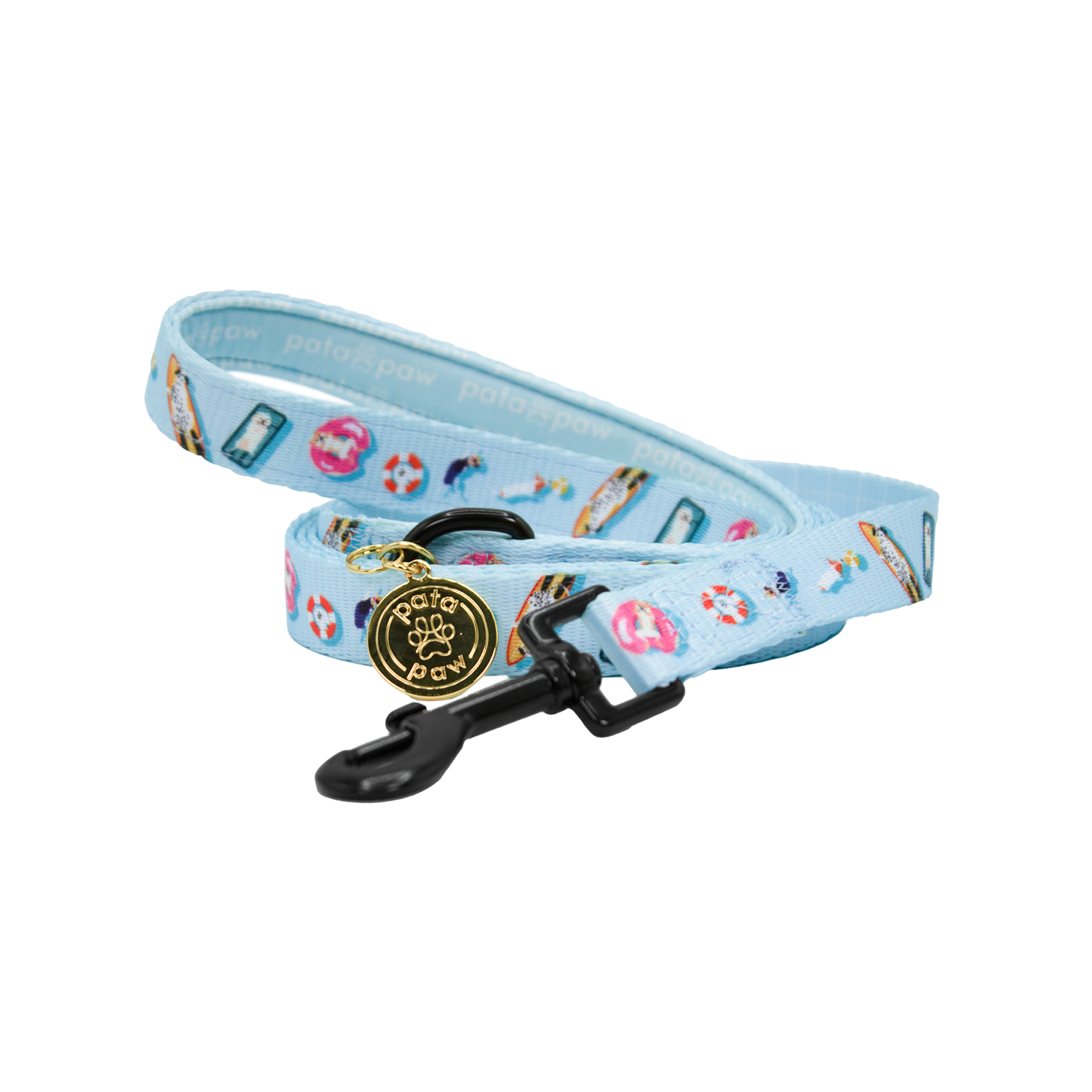 pata paw pool pups leash rolled up